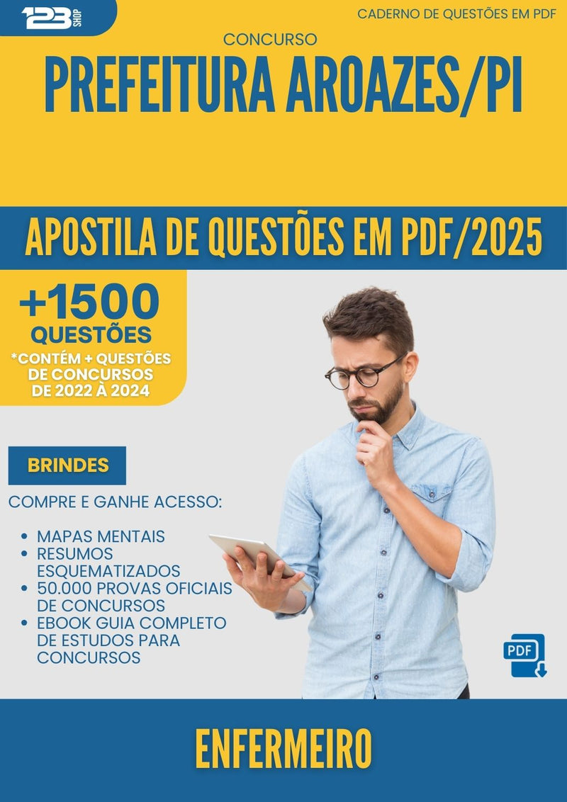 Apostila de Questões para Concurso Enfermeiro da Prefeitura Aroazes Pi 2025 - Mais de 1.500 Questões