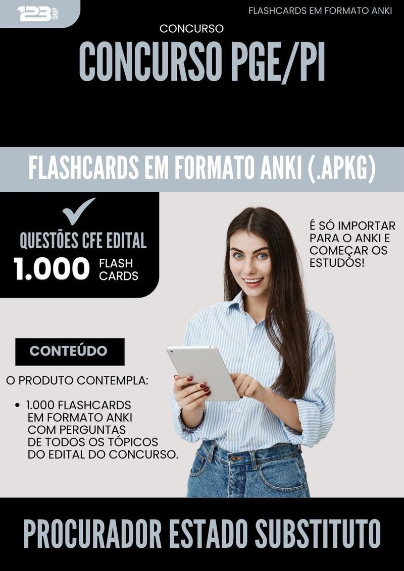 Flashcards para Concurso Procurador Estado Substituto Pge Pi 2025 - 1.000 Flashcards de Acordo com Edital