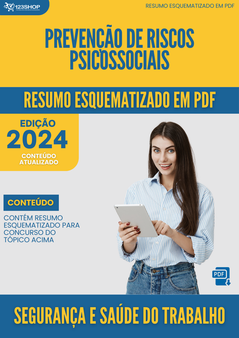 Resumo Esquematizado de Segurança E Saúde Do Trabalho Sobre Prevenção De Riscos Psicossociais para Concursos | loja123shop