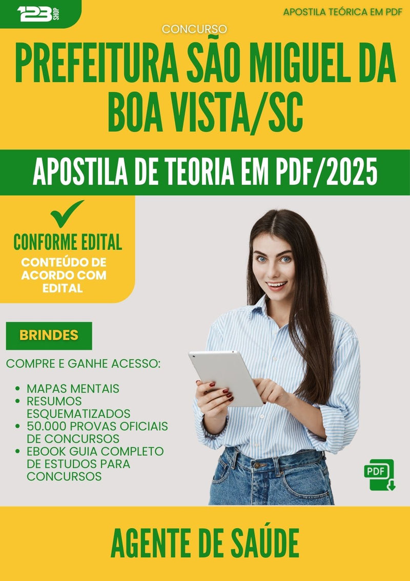 Apostila Teórica para Concurso Agente Saude Sao Miguel Da da Prefeitura Boa Vista Sc 2025 - Conteúdo de Acordo com Edital