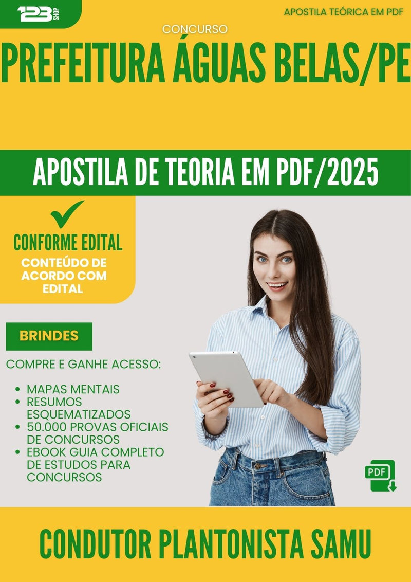 Apostila Teórica para Concurso Condutor Plantonista Samu da Prefeitura Aguas Belas Pe 2025 - Conteúdo de Acordo com Edital