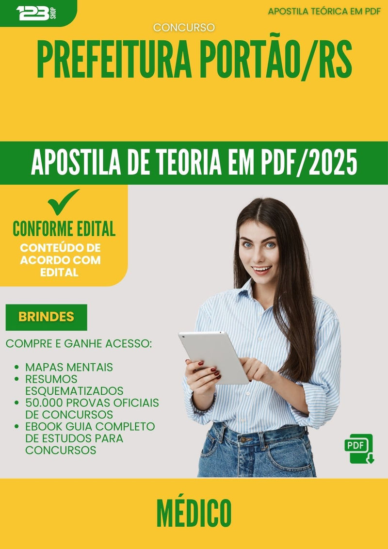 Apostila Teórica para Concurso Medico da Prefeitura Portao Rs 2025 - Conteúdo de Acordo com Edital