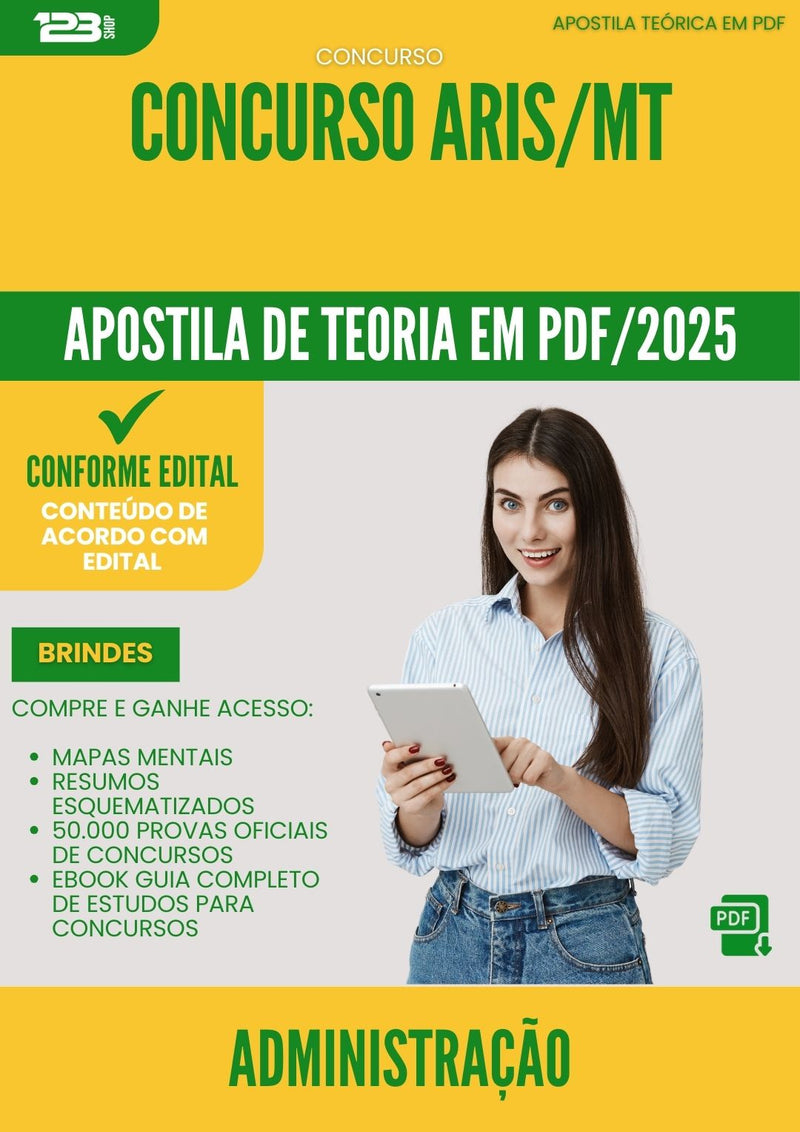 Apostila Teórica para Concurso Administracao Aris Mt 2025 - Conteúdo de Acordo com Edital