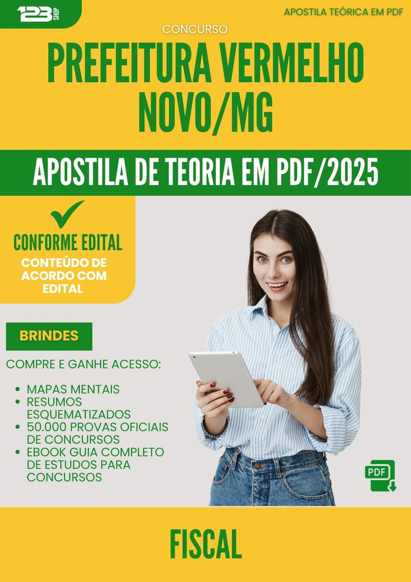 Apostila Teórica para Concurso Fiscal da Prefeitura Vermelho Novo Mg 2025 - Conteúdo de Acordo com Edital