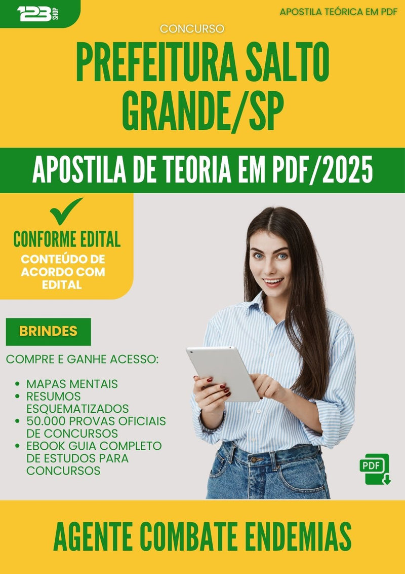 Apostila Teórica para Concurso Agente De Combate As Endemias da Prefeitura Salto Grande Sp 2025 - Conteúdo de Acordo com Edital