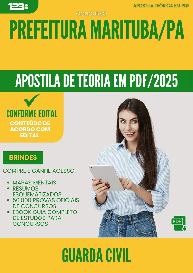 Apostila Teórica para Concurso Guarda Civil da Prefeitura Marituba Pa 2025 - Conteúdo de Acordo com Edital