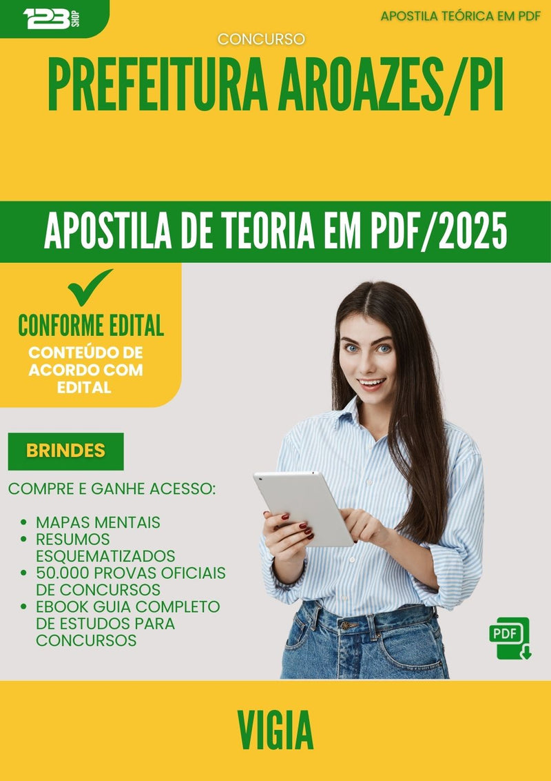Apostila Teórica para Concurso Vigia da Prefeitura Aroazes Pi 2025 - Conteúdo de Acordo com Edital