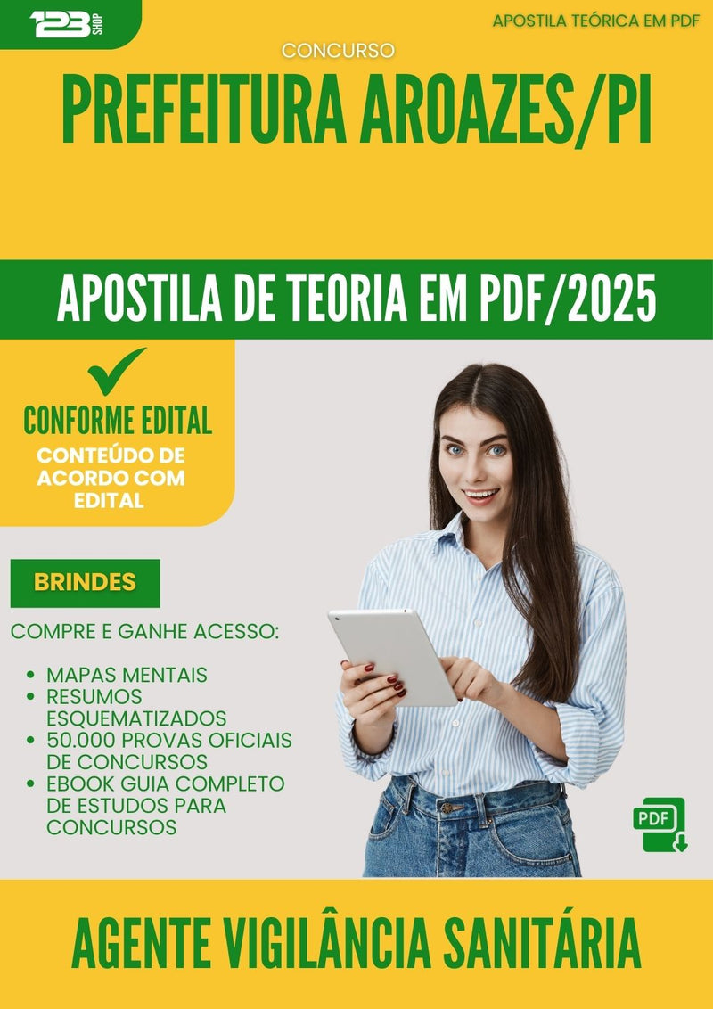 Apostila Teórica para Concurso Agente De Vigilancia Sanitaria da Prefeitura Aroazes Pi 2025 - Conteúdo de Acordo com Edital