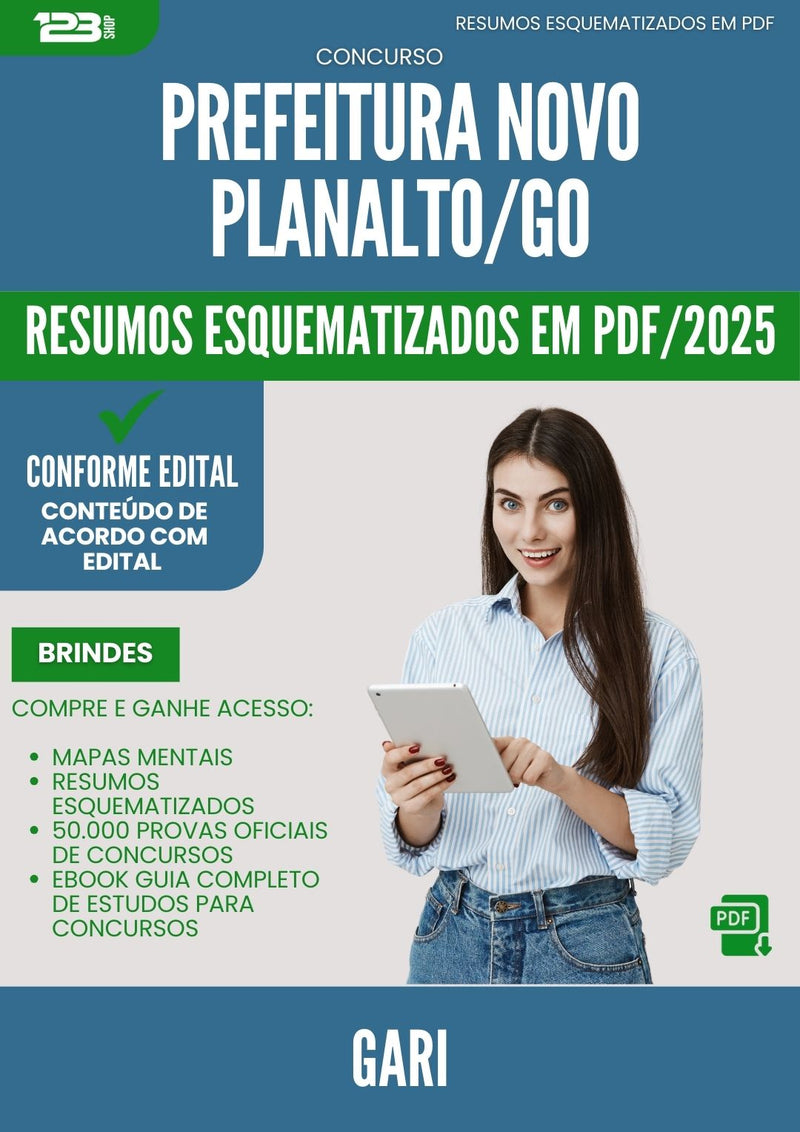 Resumos Esquematizados para Concurso Gari da Prefeitura Novo Planalto Go 2025 - Conteúdo de Acordo com Edital