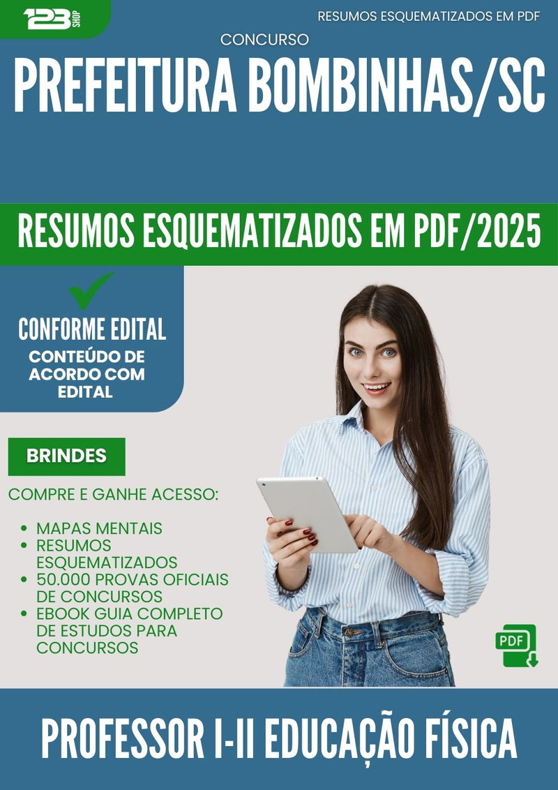 Resumos Esquematizados para Concurso Professor I Ii Educacao Fisica da Prefeitura Bombinhas Sc 2025 - Conteúdo de Acordo com Edital