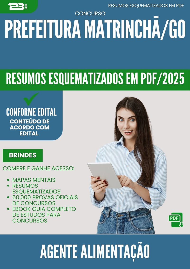Resumos Esquematizados para Concurso Agente Alimentacao da Prefeitura Matrincha Go 2025 - Conteúdo de Acordo com Edital