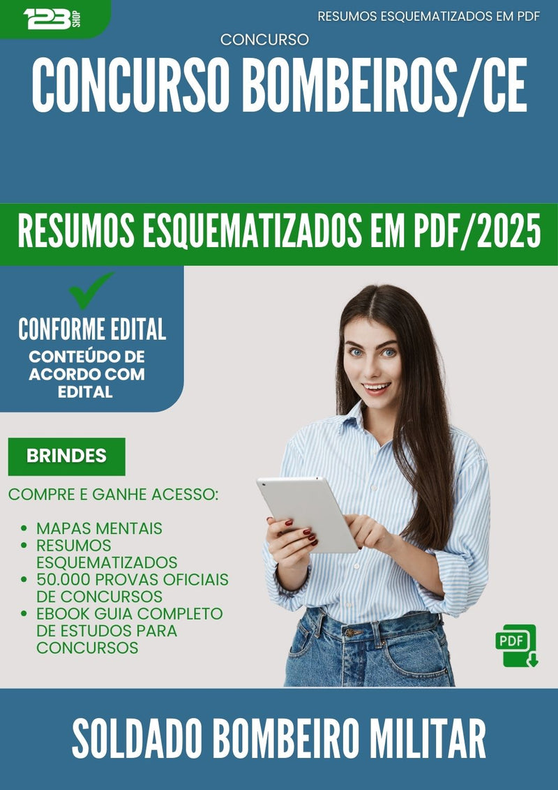 Resumos Esquematizados para Concurso Soldado Bombeiro Militar Bombeiros Ce 2025 - Conteúdo de Acordo com Edital