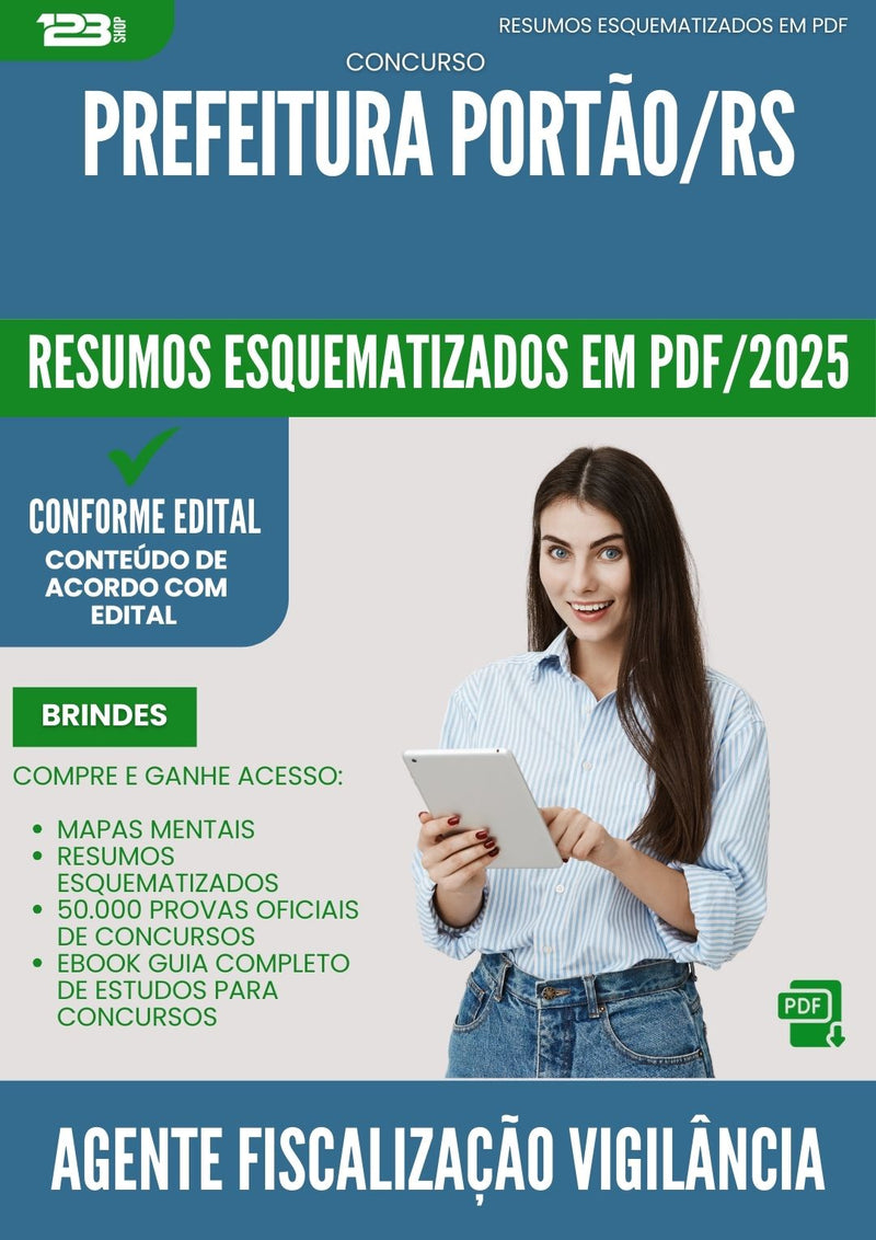 Resumos Esquematizados para Concurso Agente Fiscalizacao Vigilancia Combate Endemias da Prefeitura Portao Rs 2025 - Conteúdo de Acordo com Edital