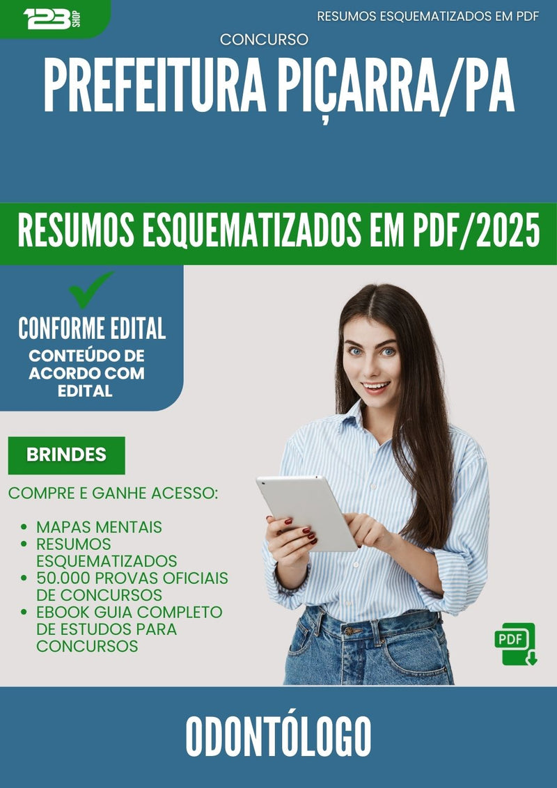 Resumos Esquematizados para Concurso Odontologo da Prefeitura Picarra Pa 2025 - Conteúdo de Acordo com Edital