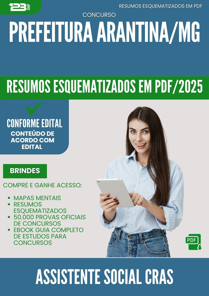 Resumos Esquematizados para Concurso Assistente Social Cras da Prefeitura Arantina Mg 2025 - Conteúdo de Acordo com Edital