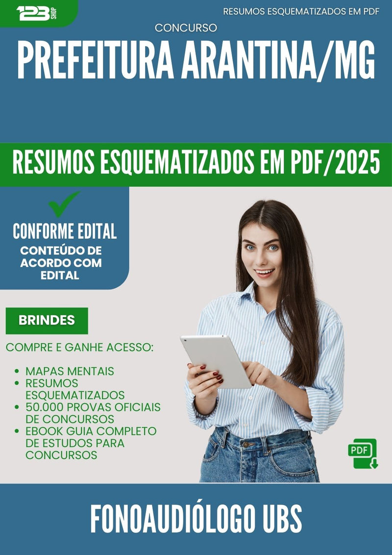 Resumos Esquematizados para Concurso Fonoaudiologo Ubs da Prefeitura Arantina Mg 2025 - Conteúdo de Acordo com Edital
