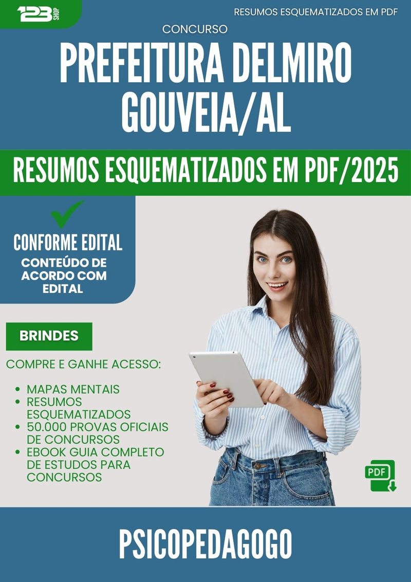 Resumos Esquematizados para Concurso Psicopedagogo da Prefeitura Delmiro Gouveia Al 2025 - Conteúdo de Acordo com Edital