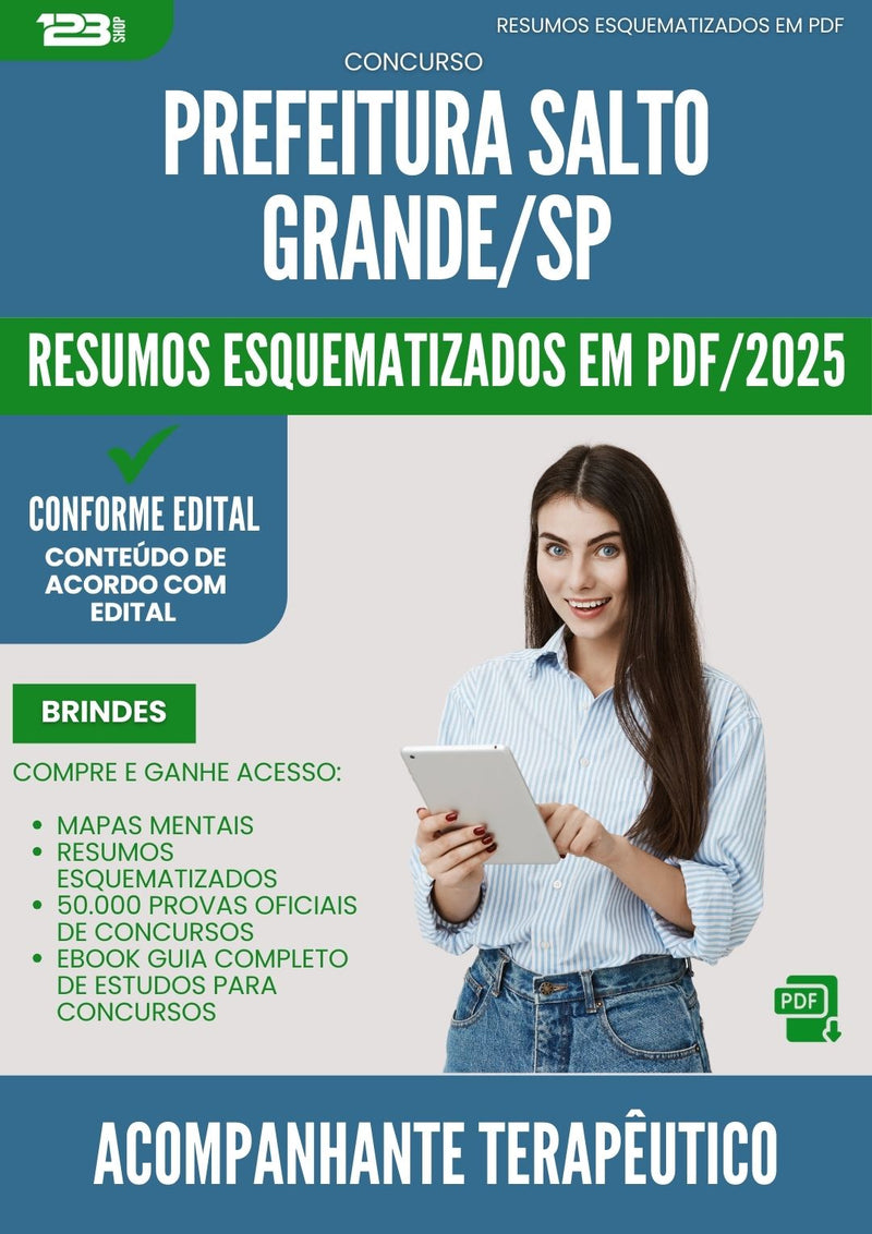 Resumos Esquematizados para Concurso Acompanhante Terapeutico da Prefeitura Salto Grande Sp 2025 - Conteúdo de Acordo com Edital