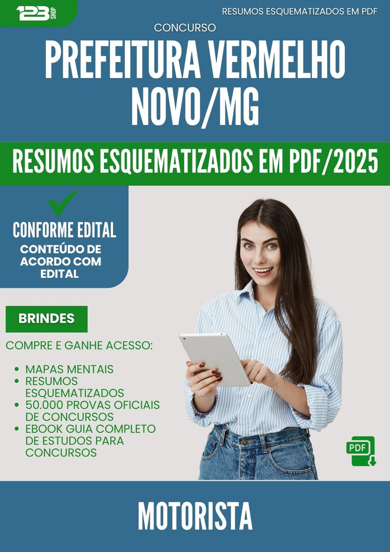 Resumos Esquematizados para Concurso Motorista da Prefeitura Vermelho Novo Mg 2025 - Conteúdo de Acordo com Edital