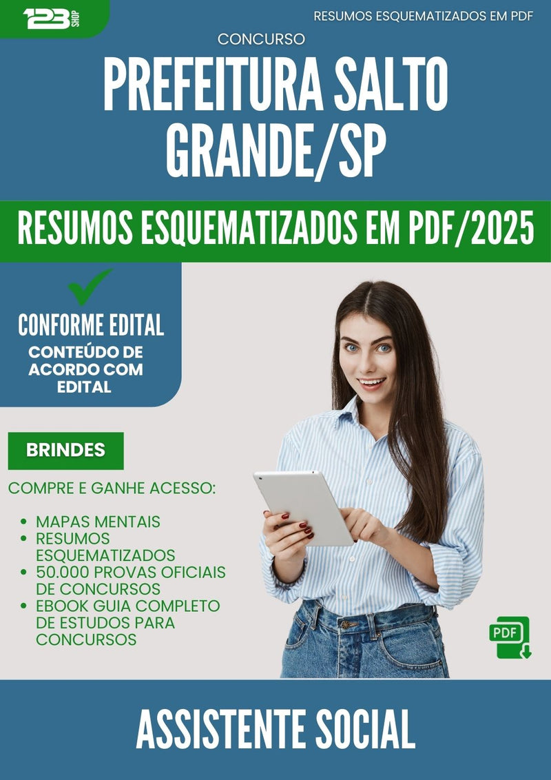 Resumos Esquematizados para Concurso Assistente Social da Prefeitura Salto Grande Sp 2025 - Conteúdo de Acordo com Edital
