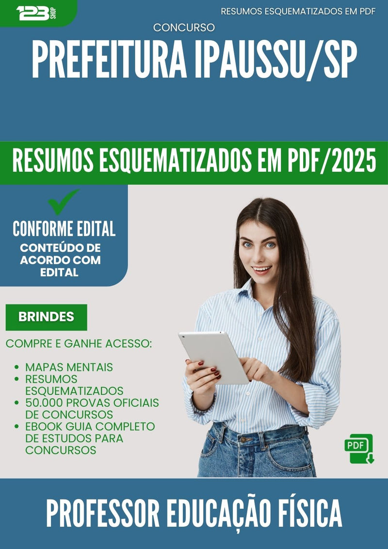 Resumos Esquematizados para Concurso Professor De Educacao Fisica da Prefeitura Ipaussu Sp 2025 - Conteúdo de Acordo com Edital