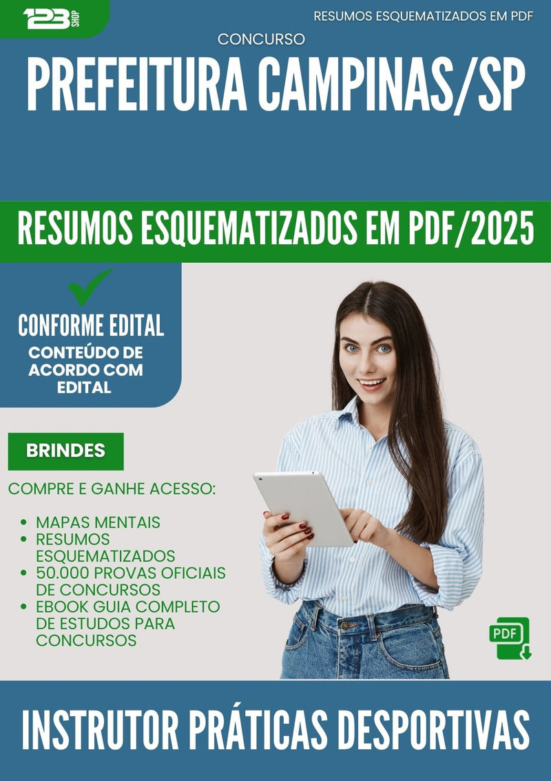 Resumos Esquematizados para Concurso Instrutor De Praticas Desportivas da Prefeitura Campinas Sp 2025 - Conteúdo de Acordo com Edital