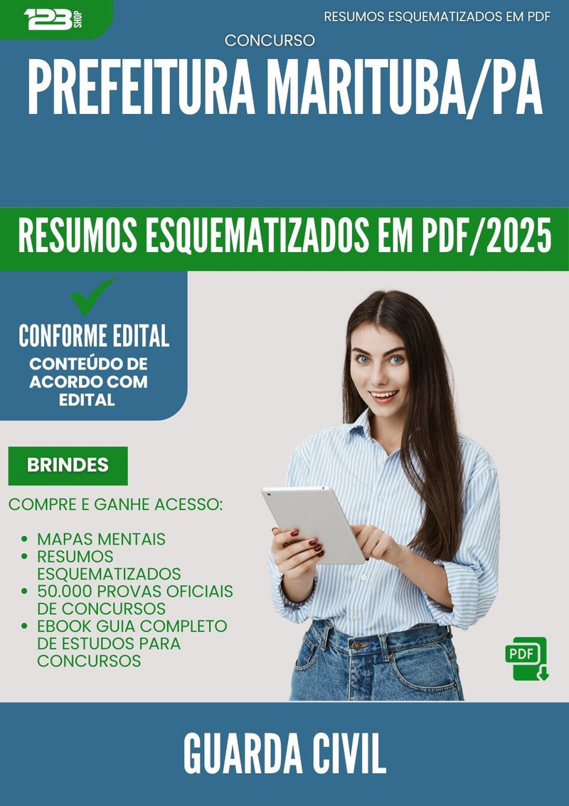 Resumos Esquematizados para Concurso Guarda Civil da Prefeitura Marituba Pa 2025 - Conteúdo de Acordo com Edital