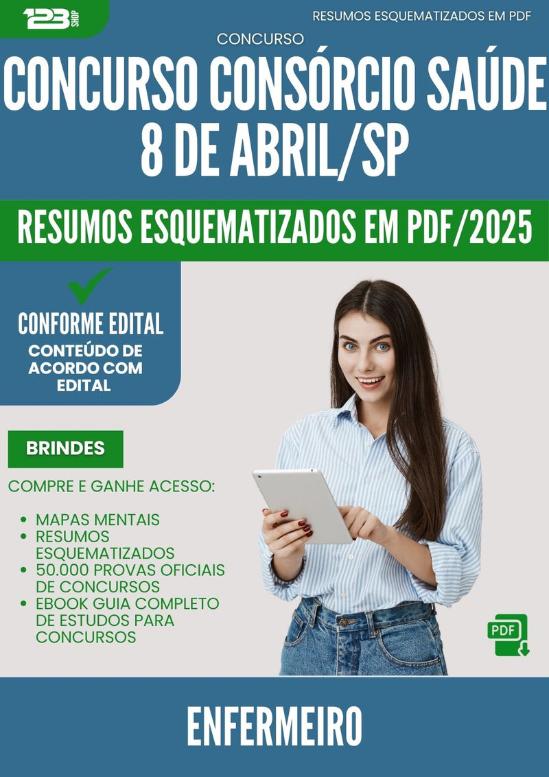 Resumos Esquematizados para Concurso Enfermeiro Consorcio da Prefeitura Saude 8 De Abril Sp 2025 - Conteúdo de Acordo com Edital
