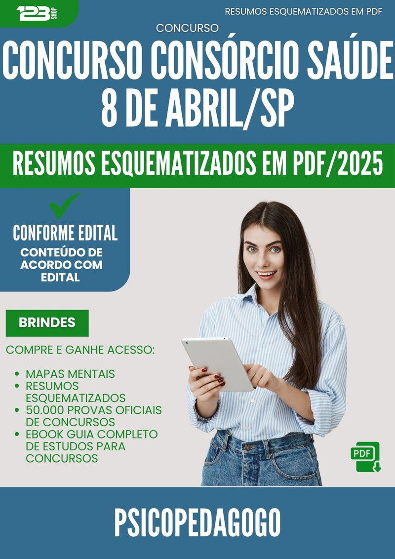 Resumos Esquematizados para Concurso Psicopedagogo Consorcio da Prefeitura Saude 8 De Abril Sp 2025 - Conteúdo de Acordo com Edital