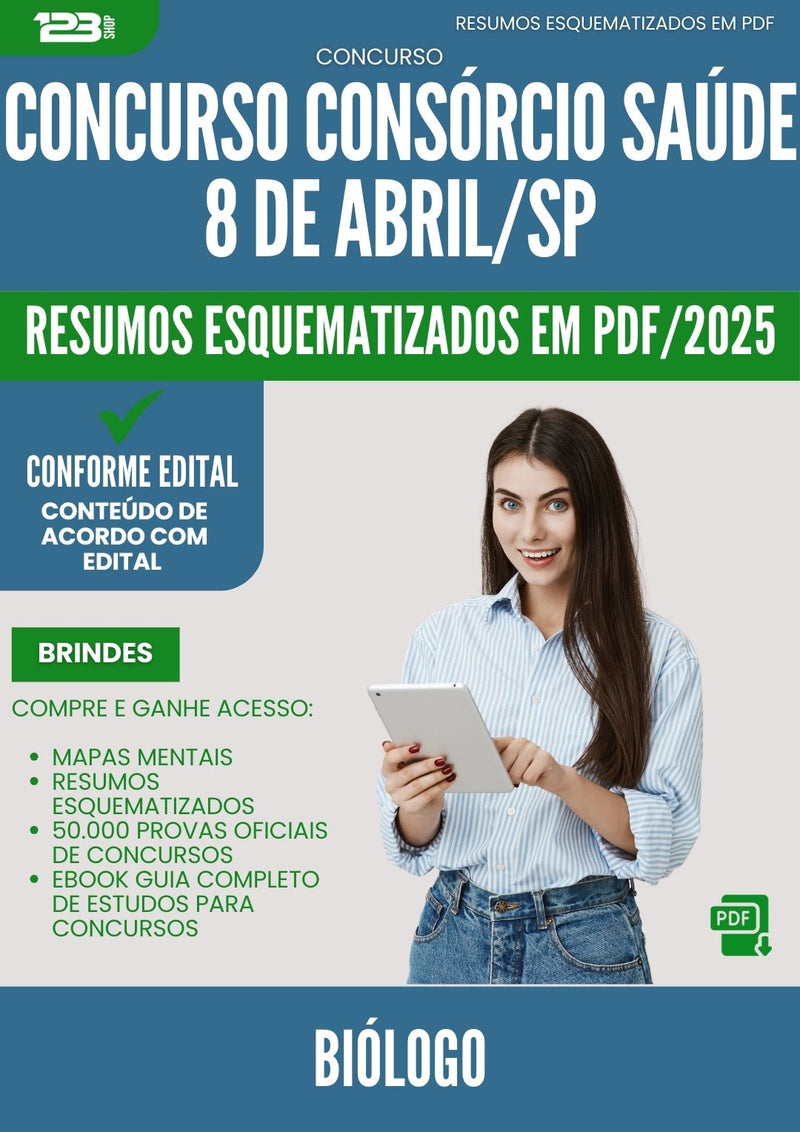 Resumos Esquematizados para Concurso Biologo Consorcio da Prefeitura Saude 8 De Abril Sp 2025 - Conteúdo de Acordo com Edital