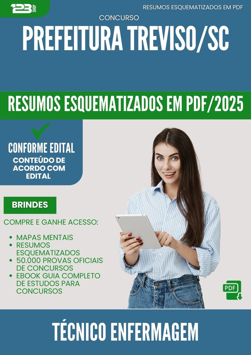 Resumos Esquematizados para Concurso Tecnico De Enfermagem da Prefeitura Treviso Sc 2025 - Conteúdo de Acordo com Edital