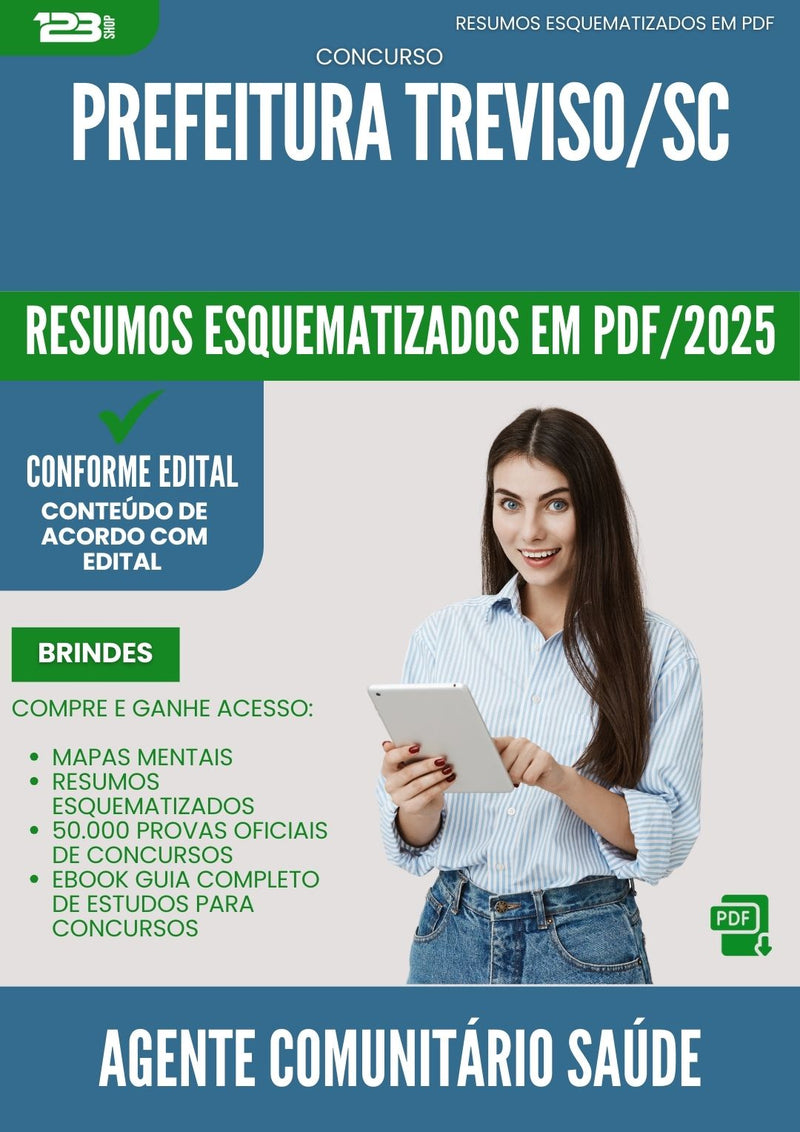 Resumos Esquematizados para Concurso Agente Comunitario De da Prefeitura Saude Treviso Sc 2025 - Conteúdo de Acordo com Edital