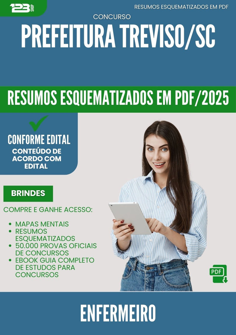 Resumos Esquematizados para Concurso Enfermeiro da Prefeitura Treviso Sc 2025 - Conteúdo de Acordo com Edital