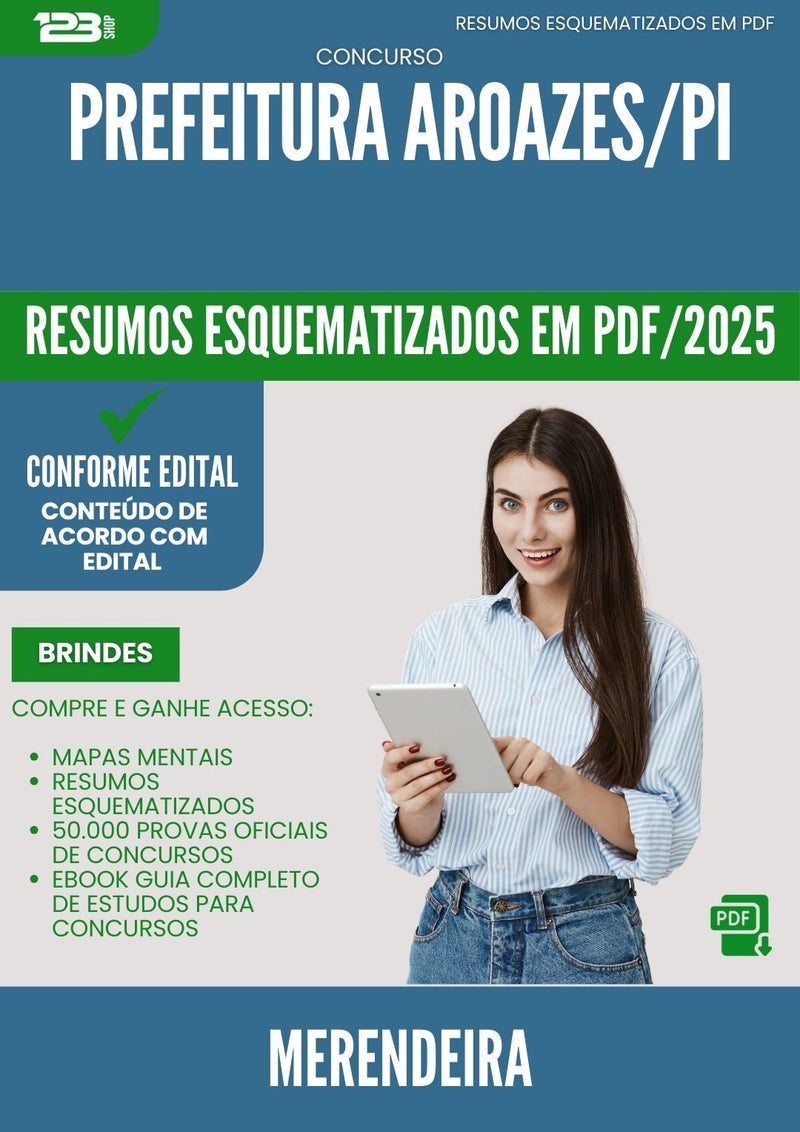 Resumos Esquematizados para Concurso Merendeira da Prefeitura Aroazes Pi 2025 - Conteúdo de Acordo com Edital