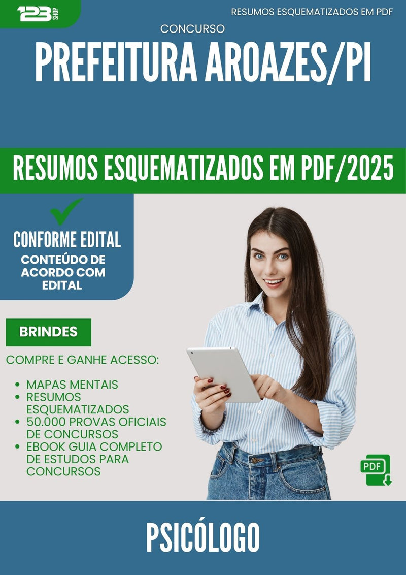 Resumos Esquematizados para Concurso Psicologo da Prefeitura Aroazes Pi 2025 - Conteúdo de Acordo com Edital