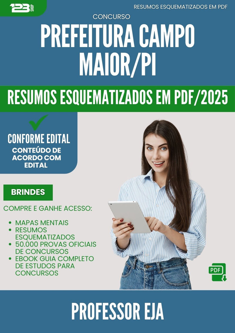 Resumos Esquematizados para Concurso Professor Eja da Prefeitura Campo Maior Pi 2025 - Conteúdo de Acordo com Edital