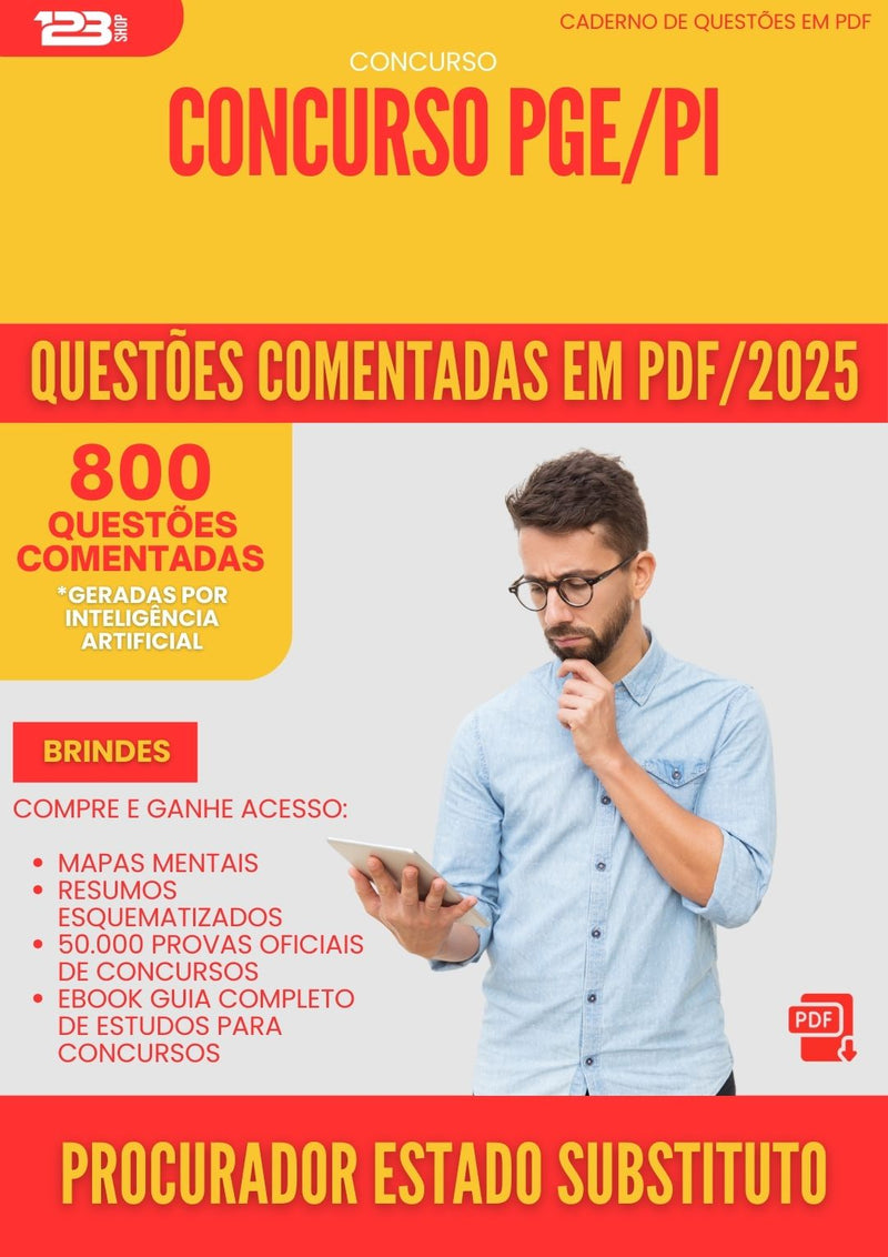 800 Questões Comentadas para Concurso Procurador Estado Substituto Pge Pi 2025 - 800 Questões