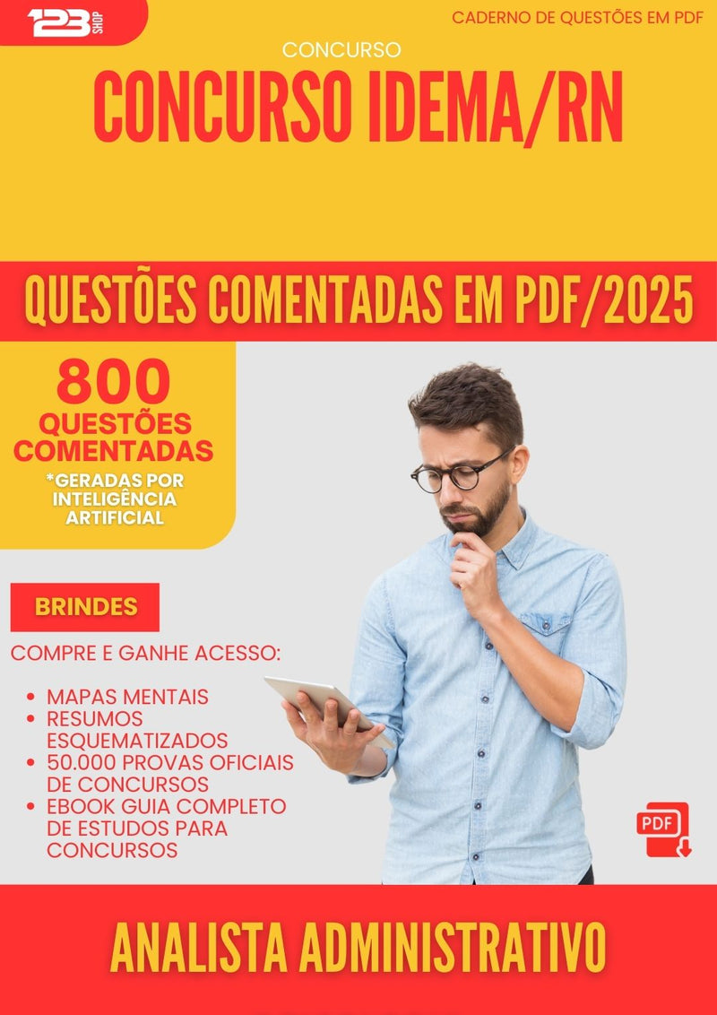 800 Questões Comentadas para Concurso Analista Administrativo Psicologia Idema Rn 2025 - 800 Questões