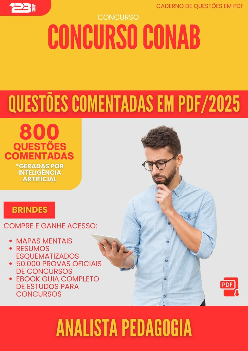 800 Questões Comentadas para Concurso Analista Pedagogia Conab 2025 - 800 Questões