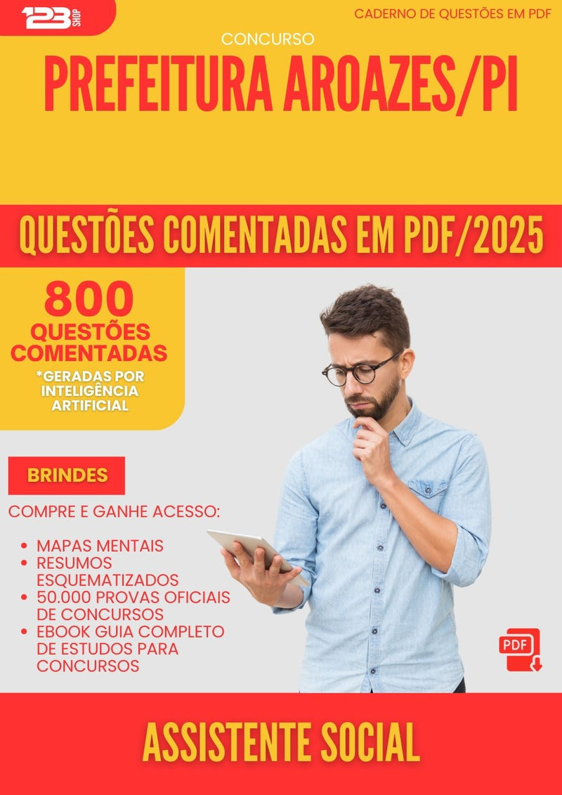 800 Questões Comentadas para Concurso Assistente Social da Prefeitura Aroazes Pi 2025 - 800 Questões
