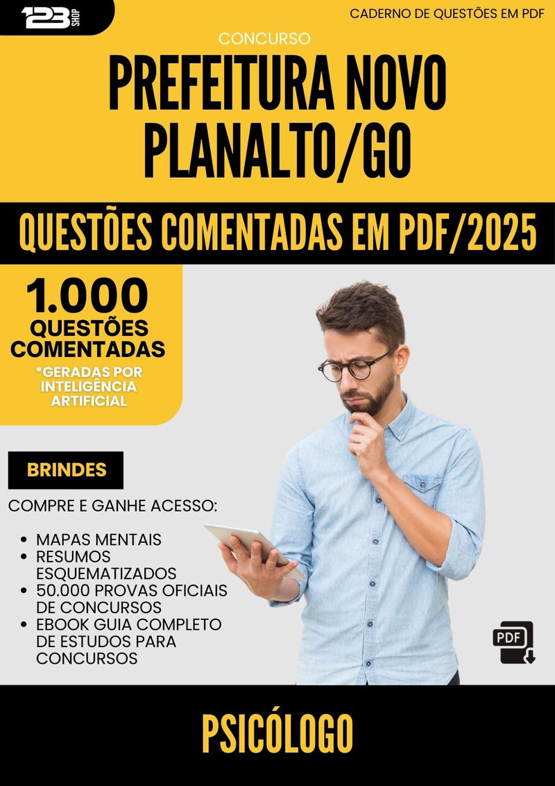 1000 Questões Comentadas para Concurso Psicologo da Prefeitura Novo Planalto Go 2025 - 1000 Questões