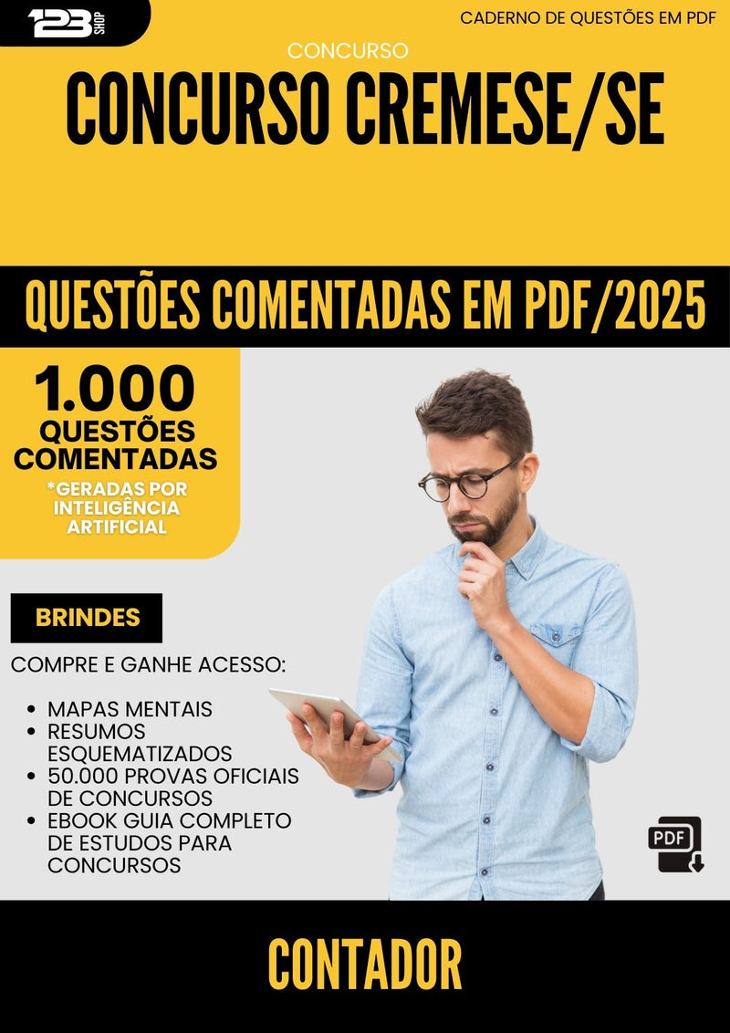 1000 Questões Comentadas para Concurso Contador Cremese Se 2025 - 1000 Questões