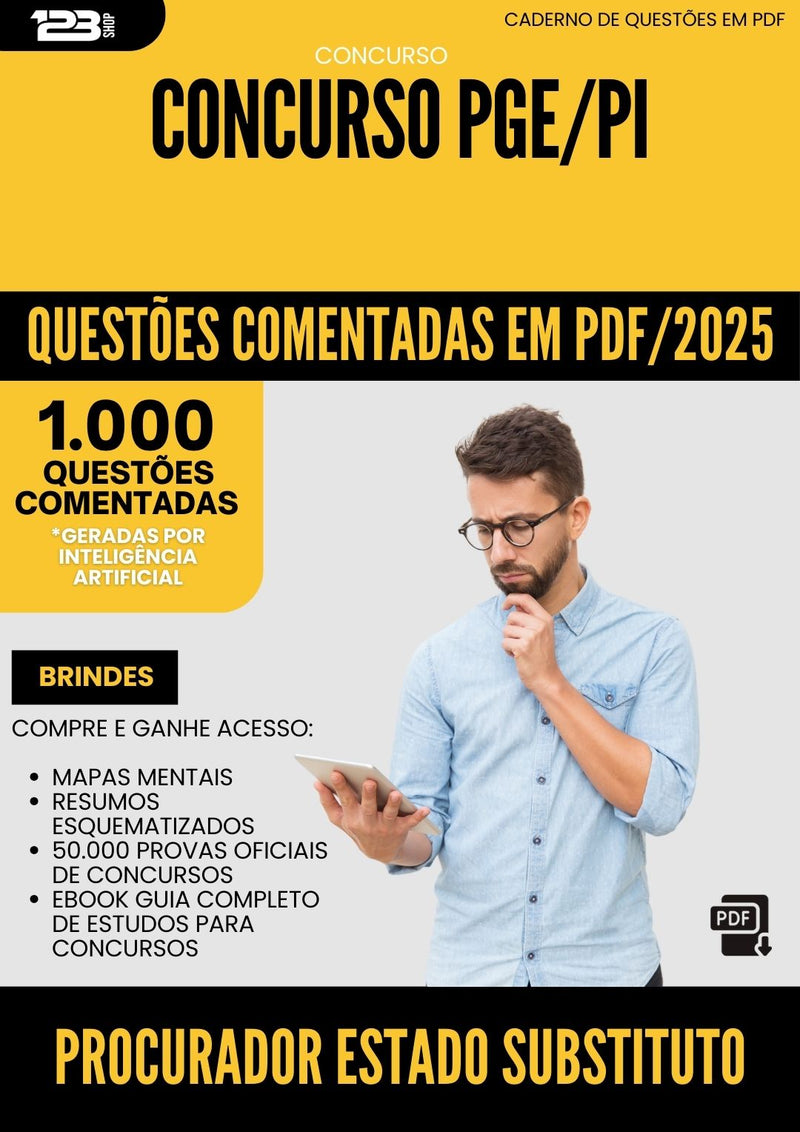 1000 Questões Comentadas para Concurso Procurador Estado Substituto Pge Pi 2025 - 1000 Questões