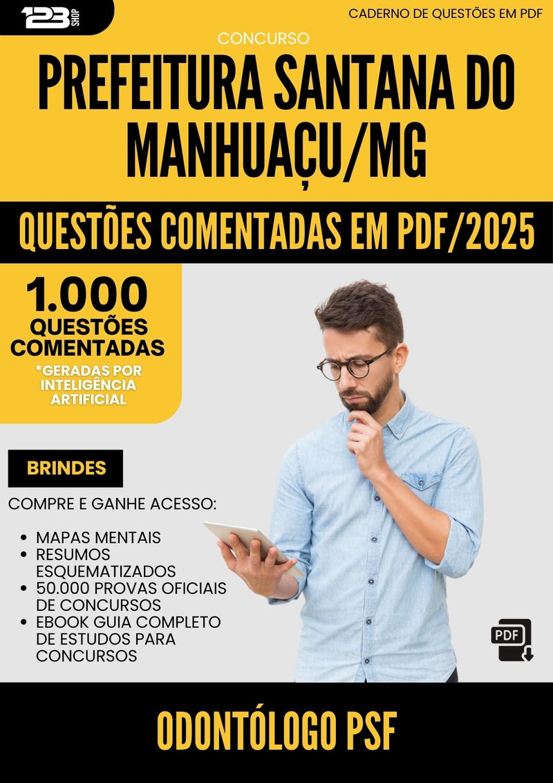 1000 Questões Comentadas para Concurso Odontologo Psf Santana Do da Prefeitura Manhuacu Mg 2025 - 1000 Questões