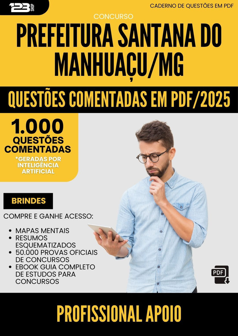 1000 Questões Comentadas para Concurso Profissional De Apoio Santana Do da Prefeitura Manhuacu Mg 2025 - 1000 Questões