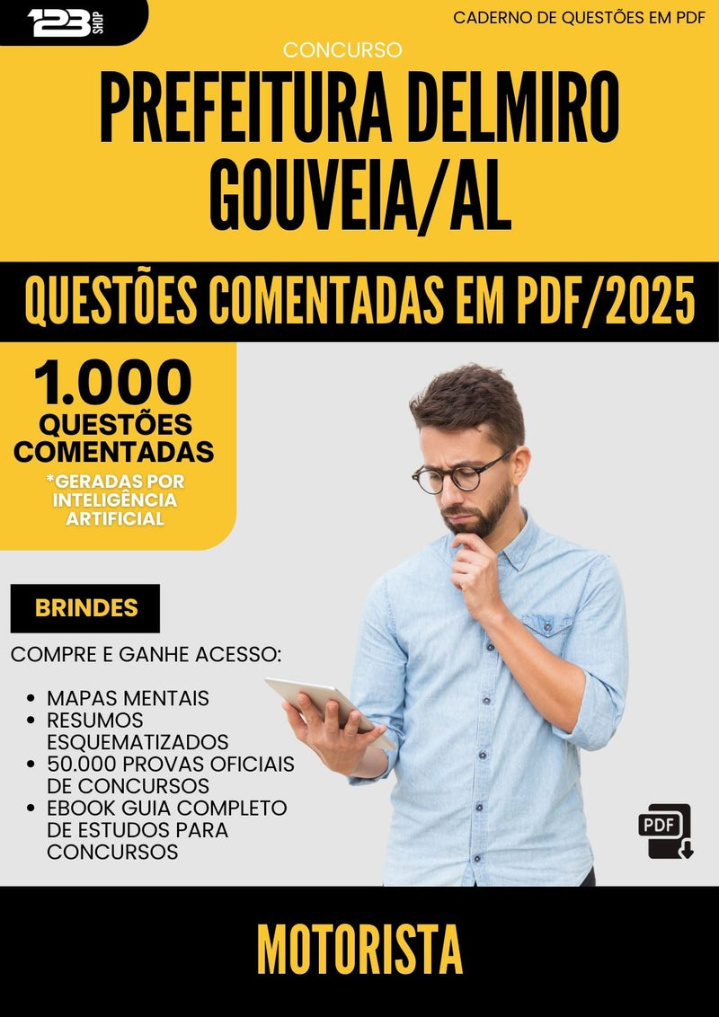 1000 Questões Comentadas para Concurso Motorista da Prefeitura Delmiro Gouveia Al 2025 - 1000 Questões