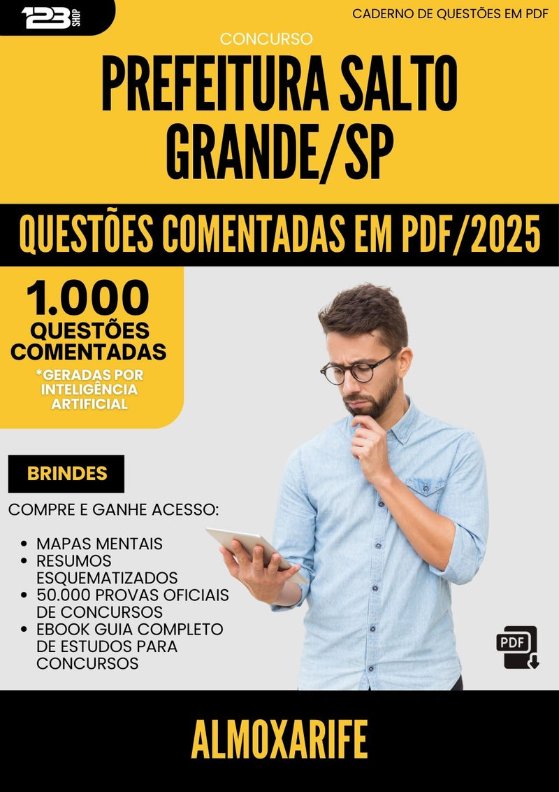 1000 Questões Comentadas para Concurso Almoxarife da Prefeitura Salto Grande Sp 2025 - 1000 Questões