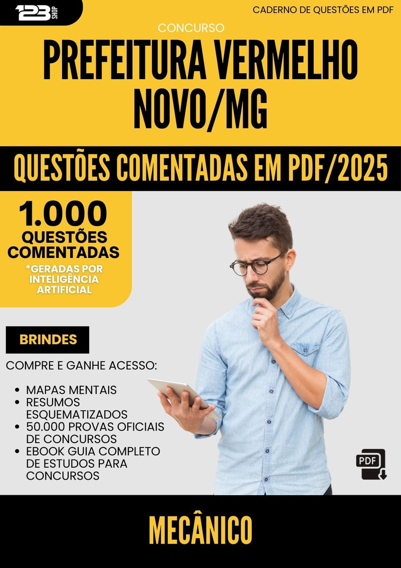 1000 Questões Comentadas para Concurso Mecanico da Prefeitura Vermelho Novo Mg 2025 - 1000 Questões