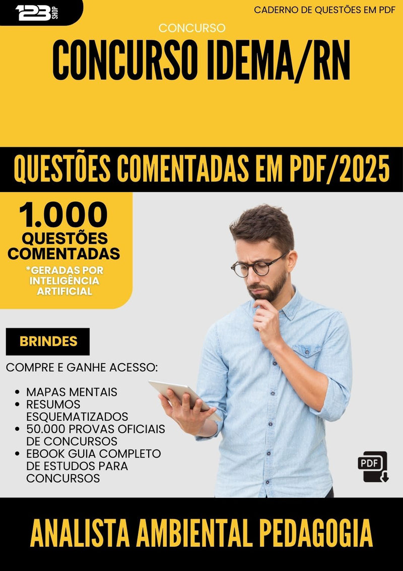 1000 Questões Comentadas para Concurso Analista Ambiental Pedagogia Idema Rn 2025 - 1000 Questões