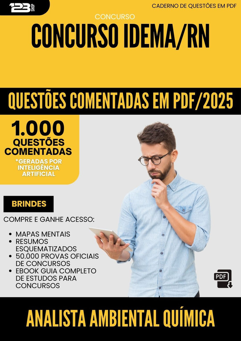1000 Questões Comentadas para Concurso Analista Ambiental Quimica Idema Rn 2025 - 1000 Questões